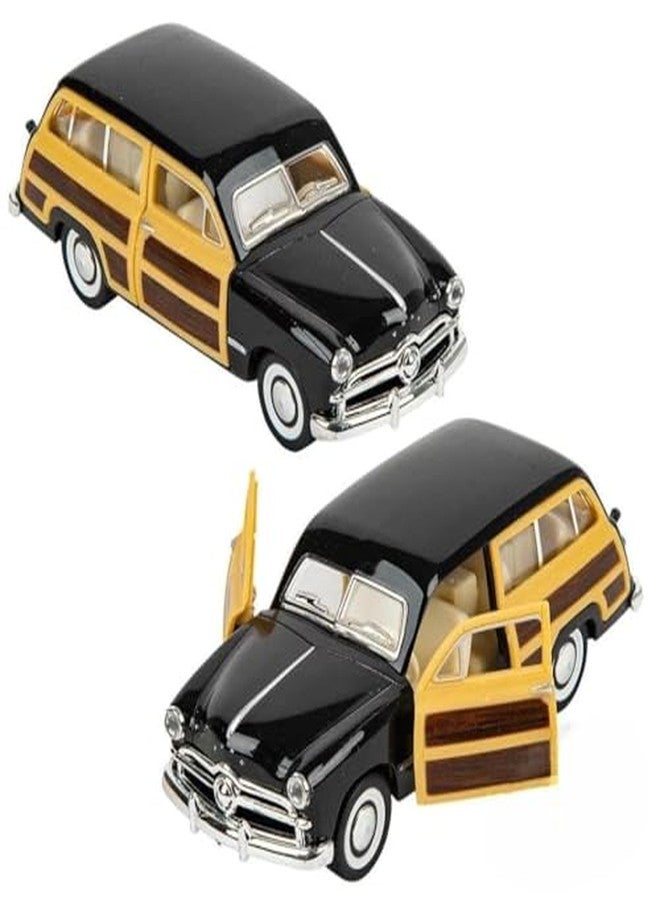 Gemcza Kins Mart 1949 Ford Woody Wagon - 1:40 Scale Diecast Model Car with Pull Back Action & Opening Doors - Vintage Collectible Classic (Multi) - Image 4